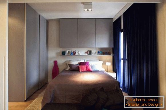 Sypialnia w małym mieszkaniu 45 metrów kwadratowych. m.