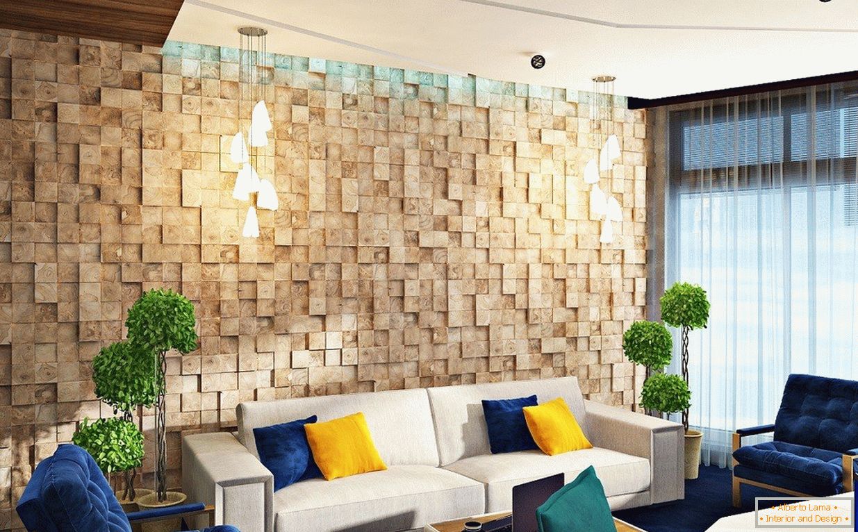 Drewniane panele na ścianie pokoju