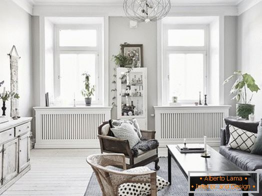 Klasyczny wystrój mieszkania w skandynawskim stylu