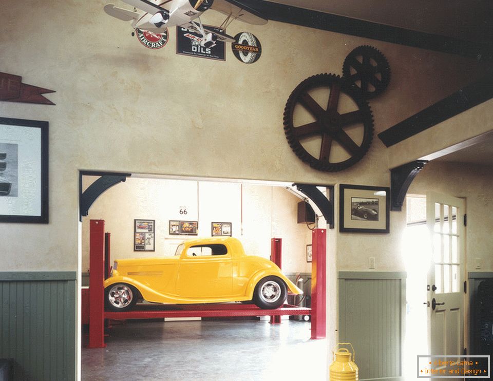 Wnętrze garażu w stylu retro
