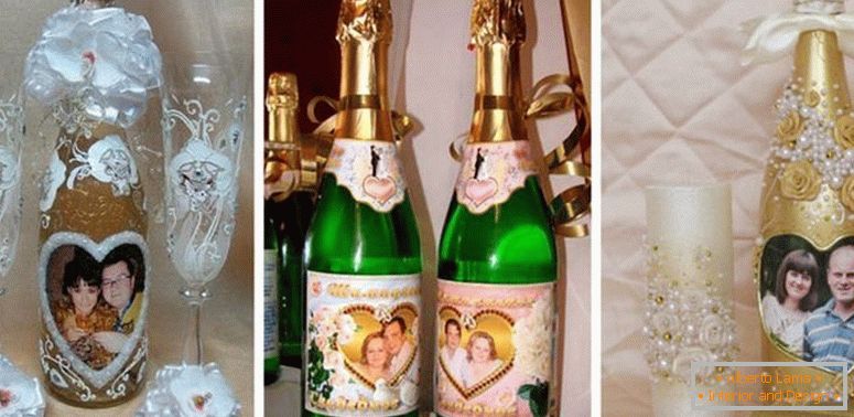 Dekorowanie butelek ślubnych ze zdjęciami