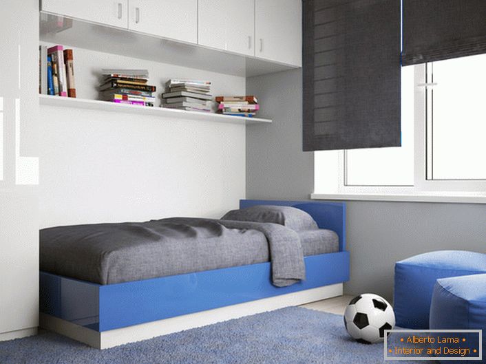 Pokój dziecięcy nastolatka został zaprojektowany zgodnie z wymogami minimalizmu. 