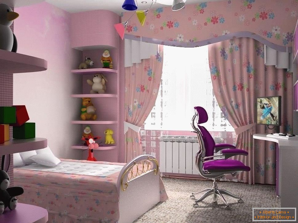Pokój dla dziewczynki w różowym kolorze