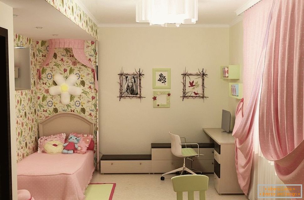 Projekt jasnej sypialni dla dziewczynki