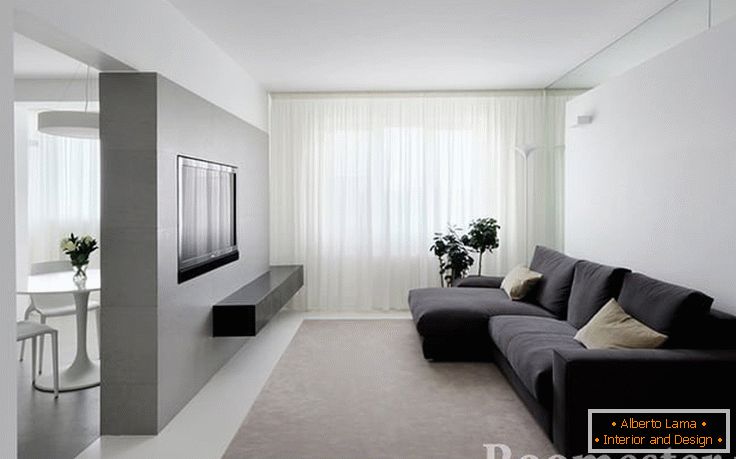 Salon w stylu minimalistycznym