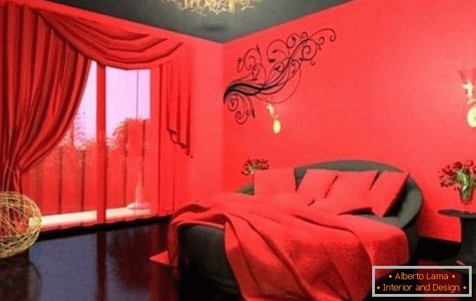 czarno-czerwony projekt sypialni, zdjęcie 19