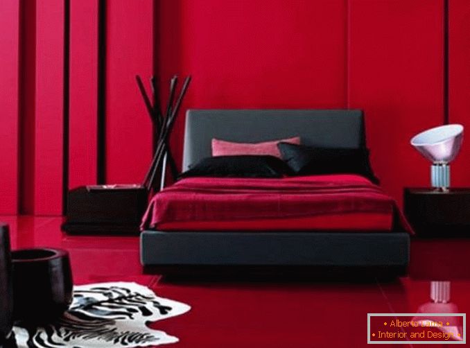 czarno-czerwona sypialnia, zdjęcie 21