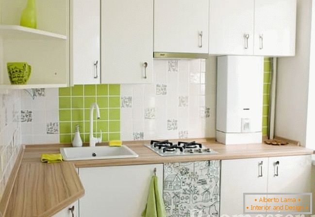 Biały i zielony w dekoracji kuchni