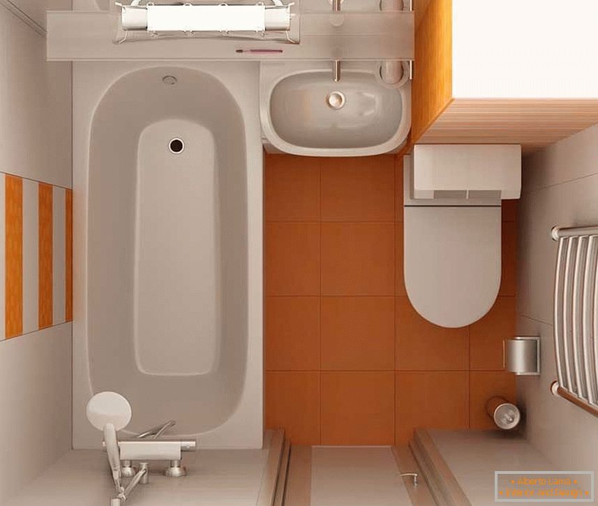 Pomarańczowo-biała łazienka