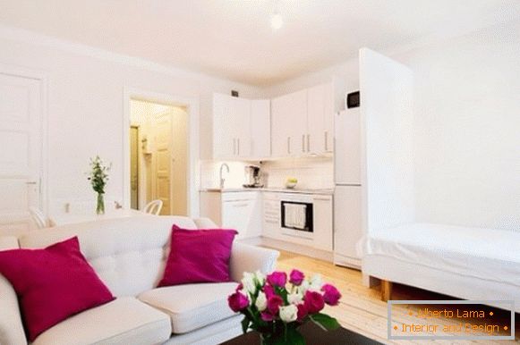 Piękny apartament typu studio o powierzchni 30 m² w kolorze białym