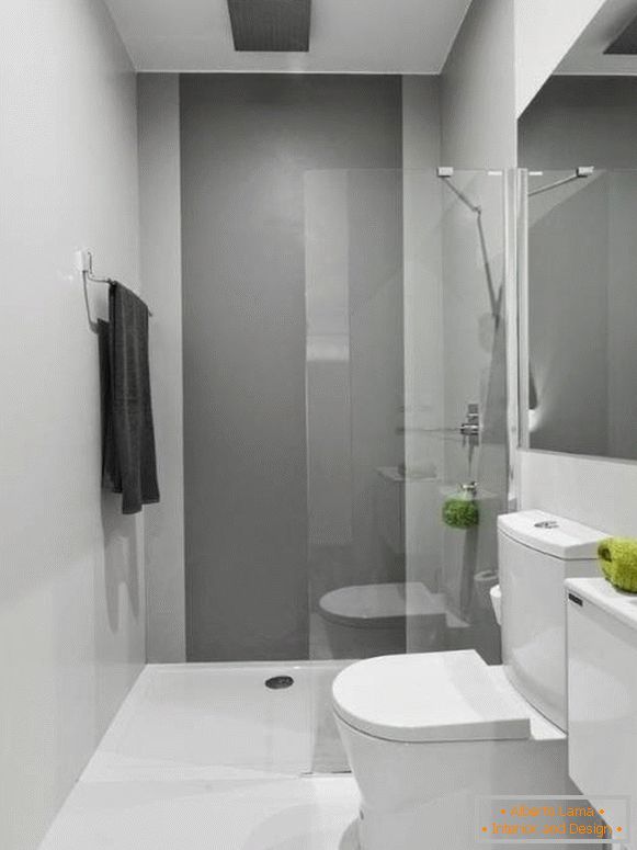 Mała łączona łazienka - zdjęcie w odcieniach bieli