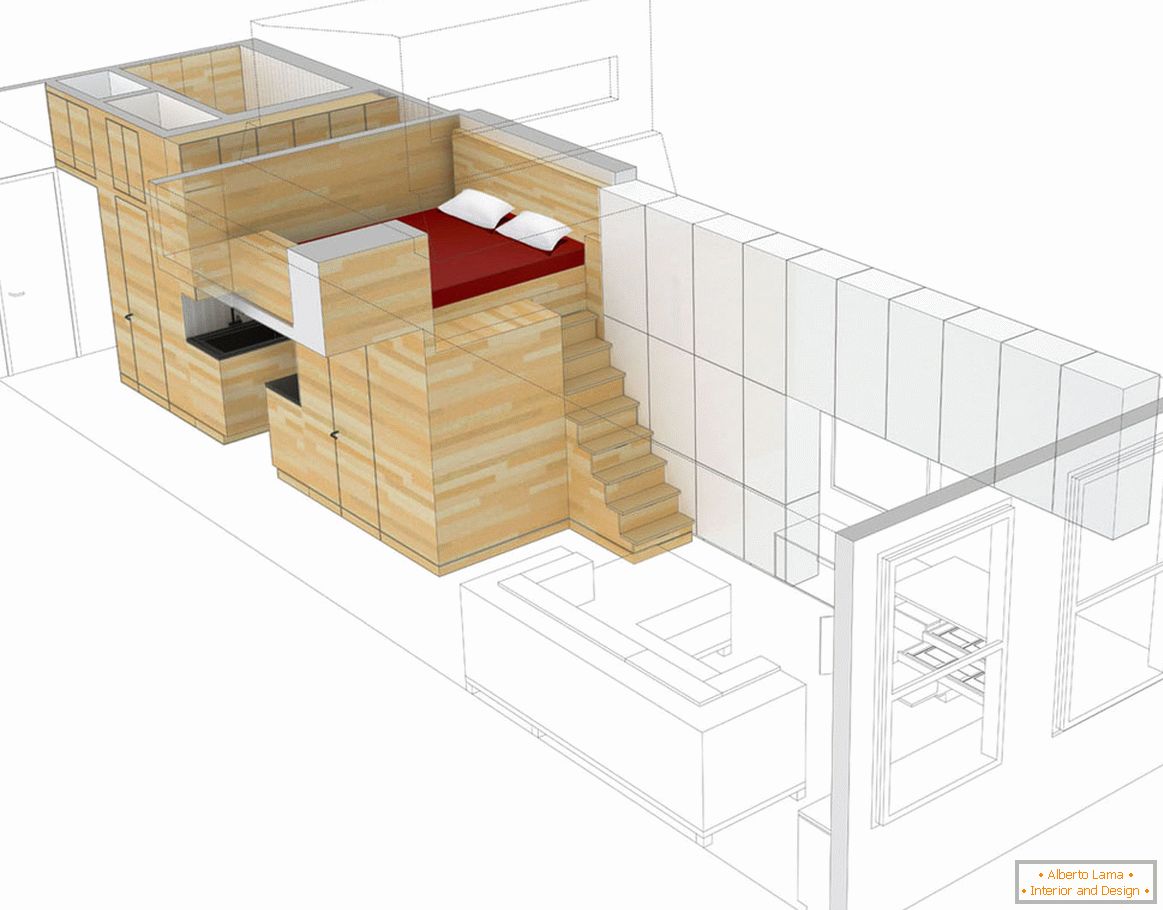 Model małego studia w Nowym Jorku