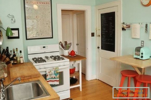 Modne małe kuchnie 2016 - zdjęcia w stylu retro vintage