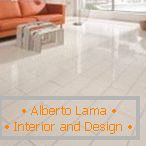 Pokój dzienny в стиле минимализм с оранжевым диваном