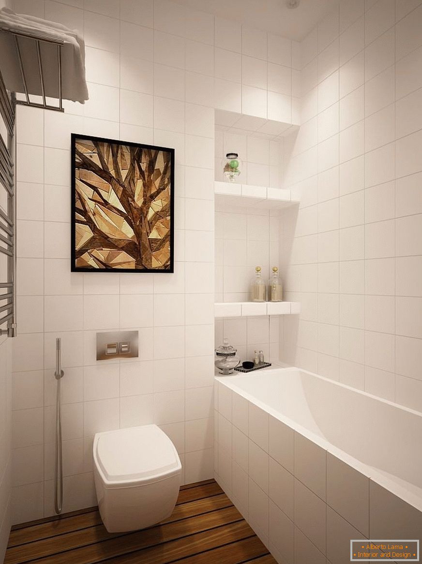 Łazienka z higienicznym prysznicem i wanną