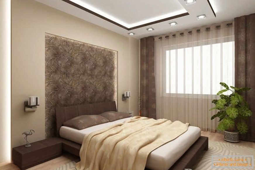 Weneckie sztukaterie w sypialni o powierzchni 13 m2
