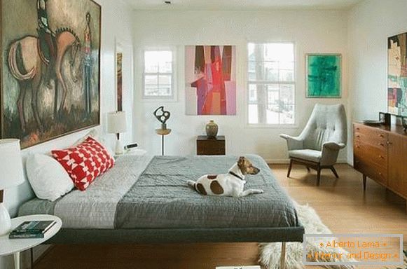 Stylowe meble do sypialni w stylu minimalizmu lat 60-tych