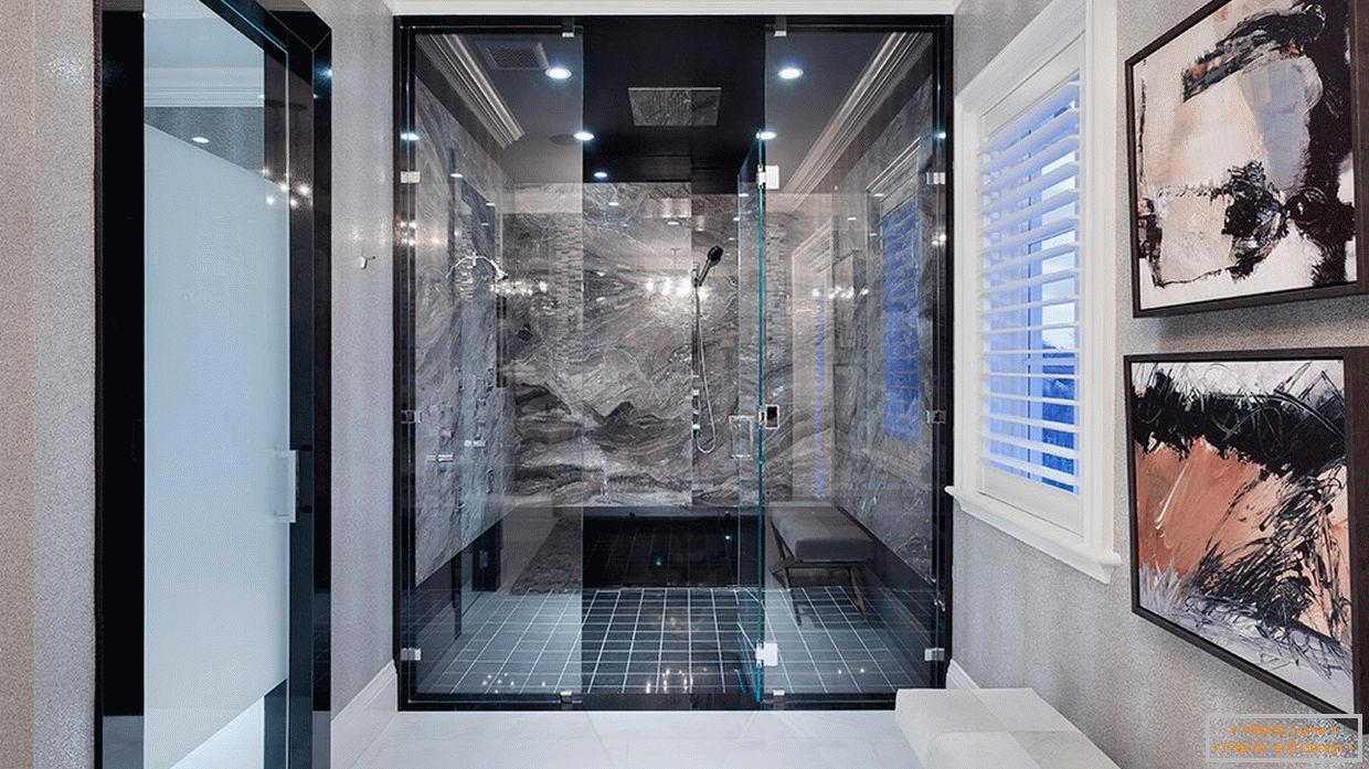 Czarny kolor w projekcie kabiny prysznicowej