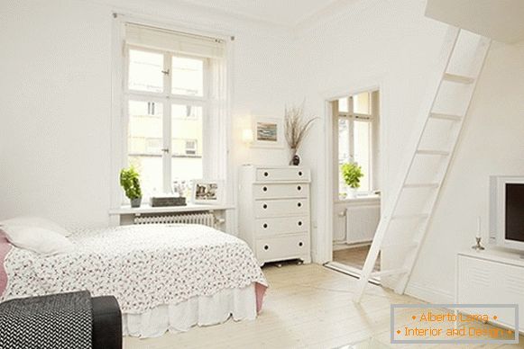 Wnętrze mieszkania w wygodnym apartamencie w Szwecji