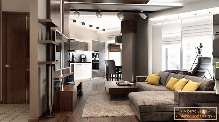 Nowoczesny minimalizm w surowym wnętrzu apartamentu typu studio