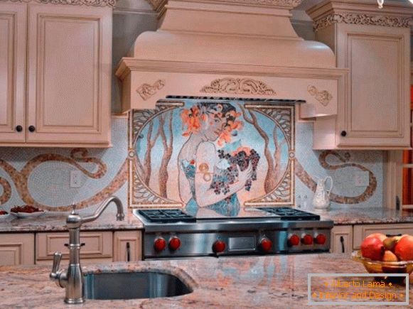 Fartuch kuchenny w formie pięknej mozaiki