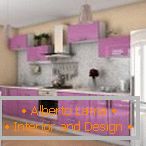 Klasyczny design fioletowej kuchni