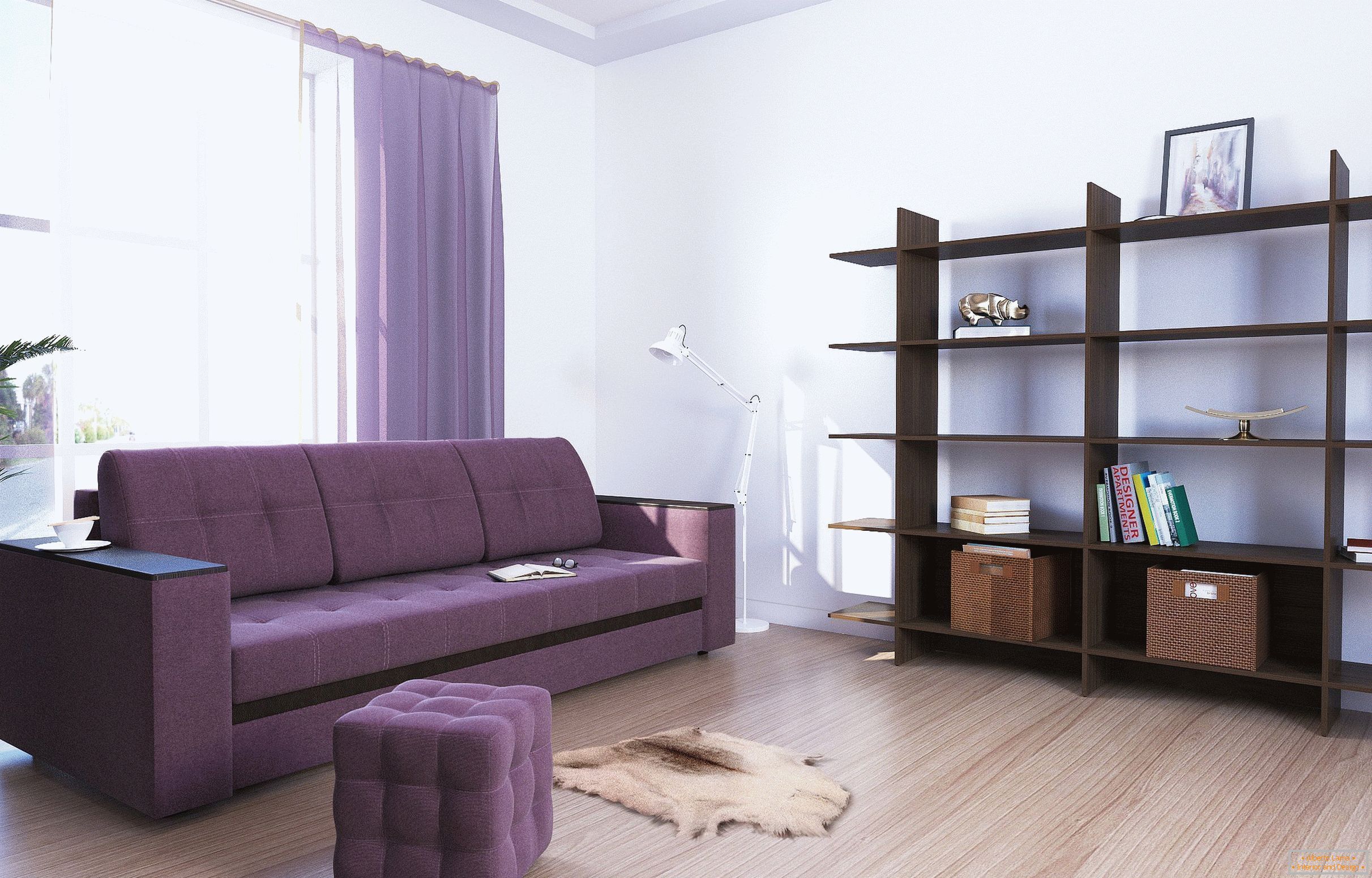 Klasyczna liliowa sofa