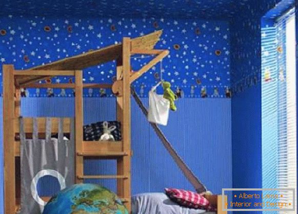 kosmiczne tapety w pokoju dziecinnym, fot. 33