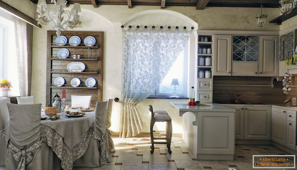 Wnętrze kuchni w stylu francuskim