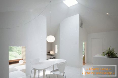 Wnętrze małego prywatnego domu w kolorze białym