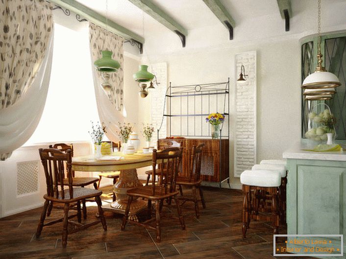 Jasny salon w stylu country - idealny dla miłośników domowego komfortu i komfortu.