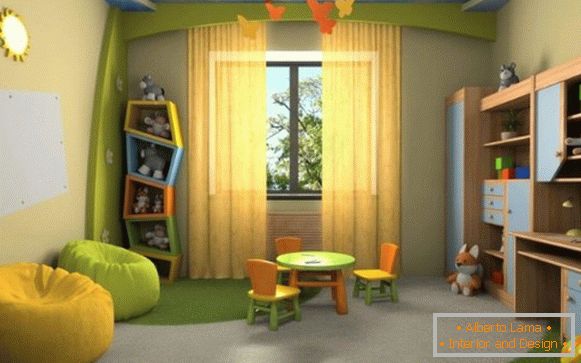 wnętrze pokoju dziecięcego w naturalnych kolorach dla dziewczynki