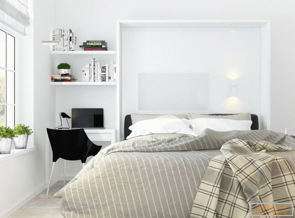 Sypialnia w stylu białego minimalizmu