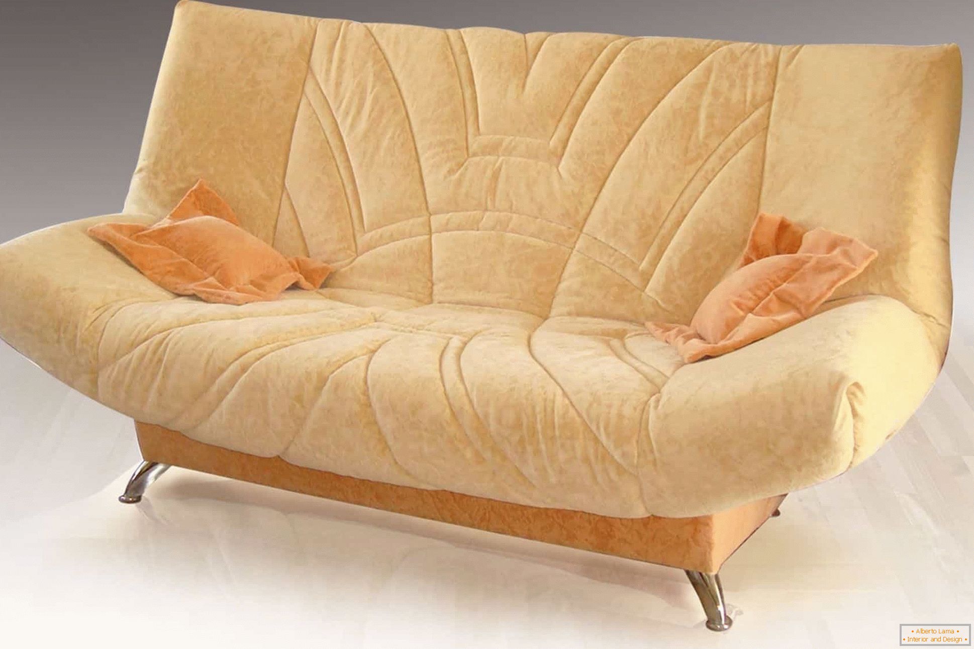 Składana sofa w tkaninę z mechanizmem zatrzaskowym