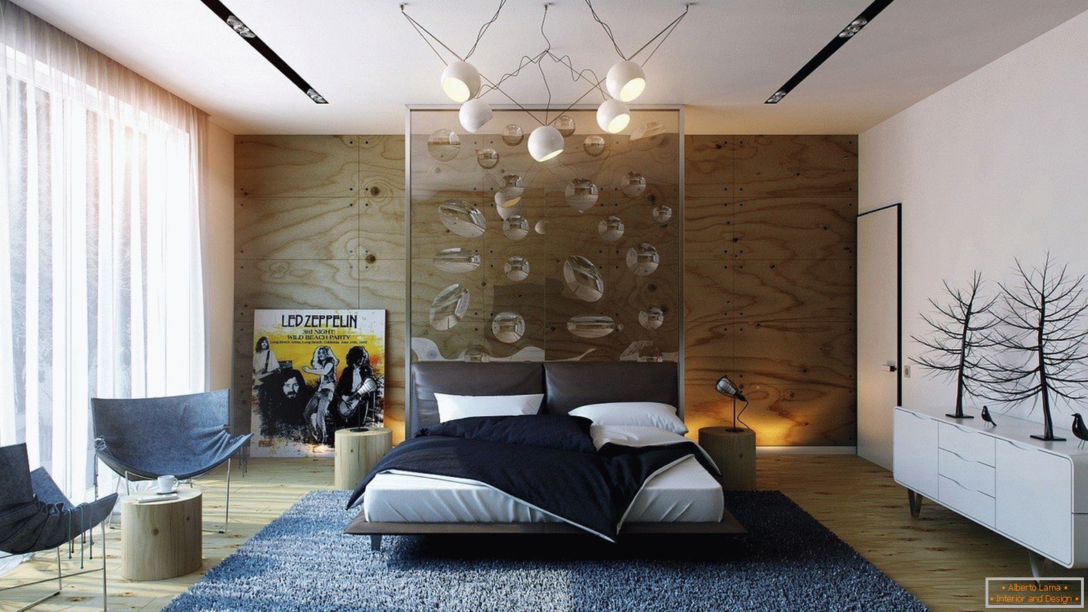 Nowoczesny design wnętrza sypialni