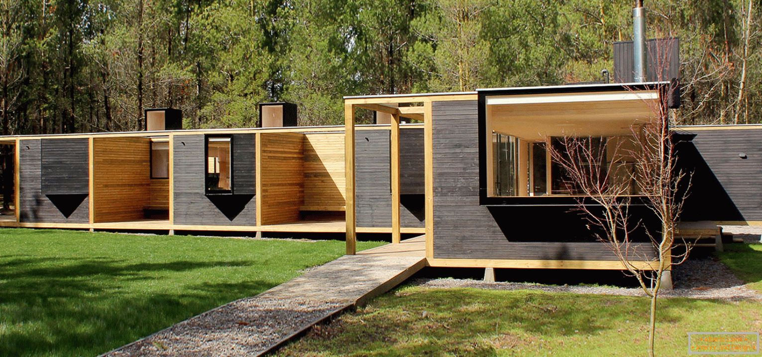 Drewniany dom modułowy w Chile