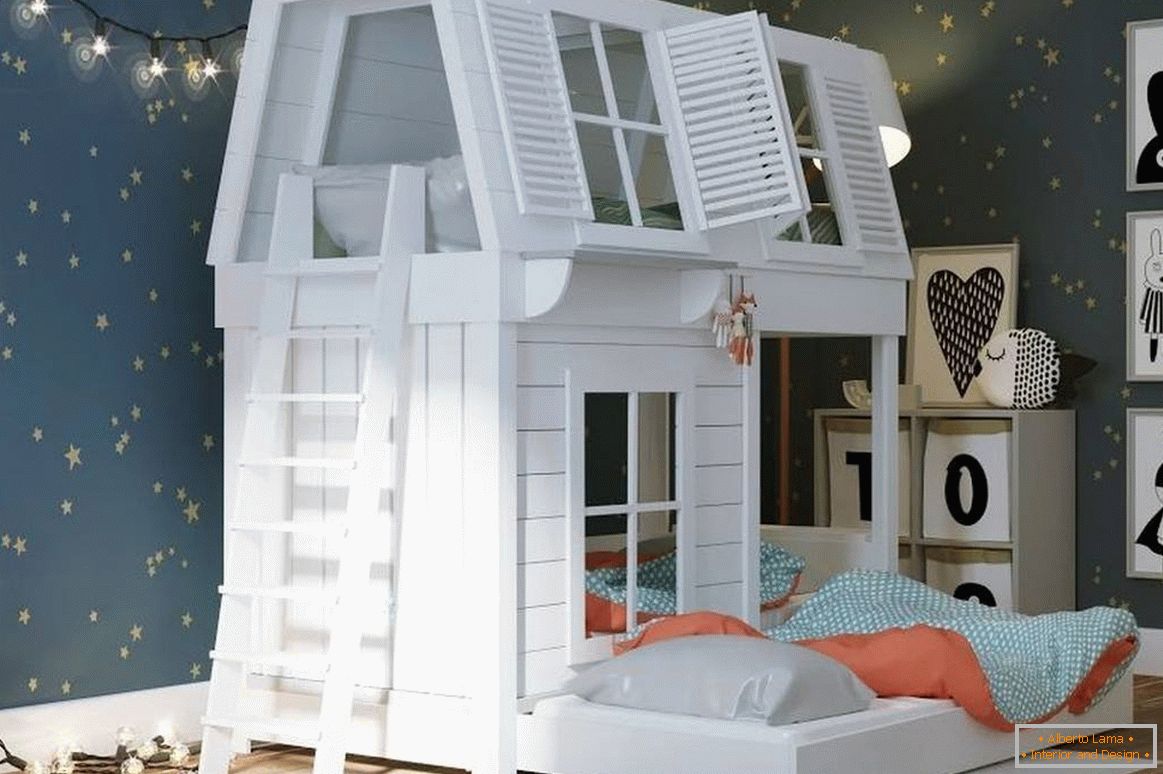 Łóżko w kształcie domu