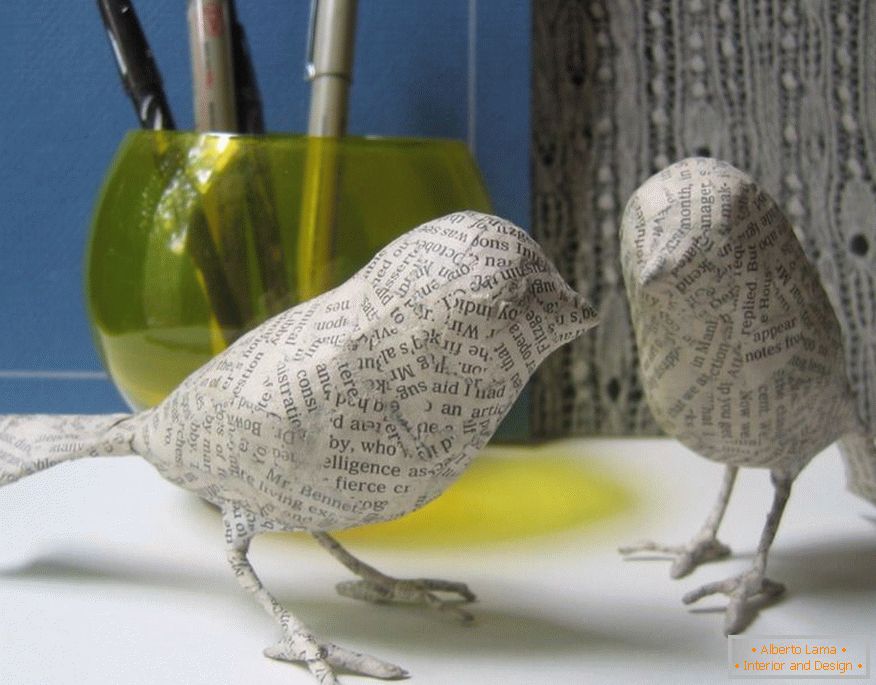 Ptaki z papier-mache