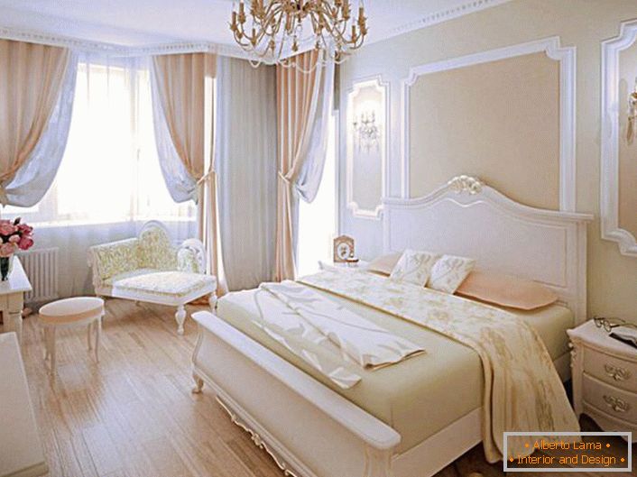 Sypialnia w nowoczesnym stylu w brzoskwiniowym kolorze jest właściwym wyborem dla rodzinnego gniazda.