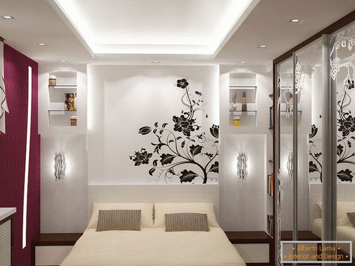 Sypialnia z nutami w stylu japońskim.