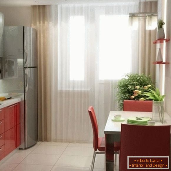 piękne zasłony w kuchni z drzwiami balkonowymi, zdjęcie 19