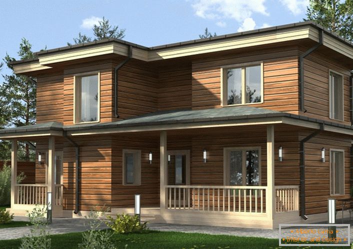 Lakoniczna konstrukcja modularnego domu sprawia, że ​​jest nie tylko atrakcyjny, ale również funkcjonalny.