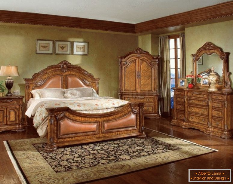 atrakcyjne wzornictwo-do-tradycyjnego-sypialni-wystrój-z-najlepsze-łóżko-wewnątrz-duża szafka-blisko-świetne-przechowywanie-blisko-ładny-ściany-na-drewnianej podłodze