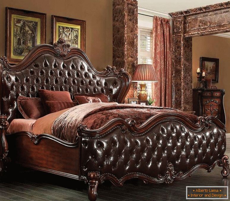 tradycyjny-łóżko-ciemny-brązowy-pu-wiśniowo-dębowy-sanie-ac-pałac-b1