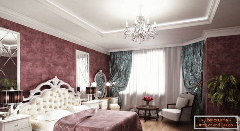 wnętrze z klasyczną sypialnią