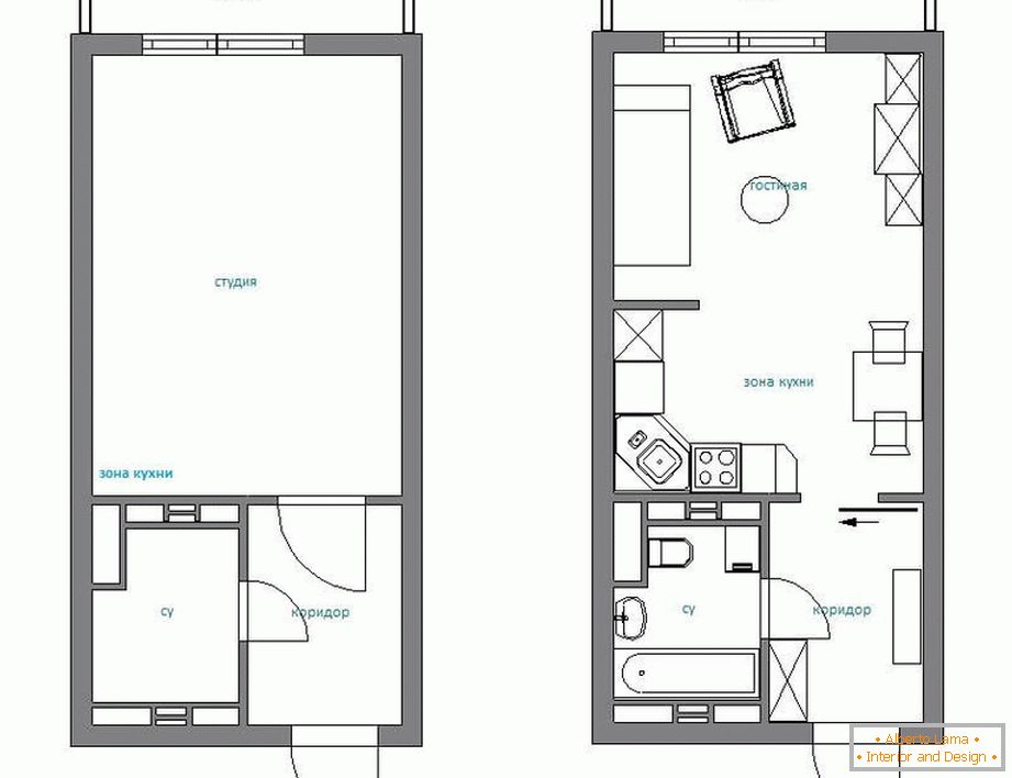 Układ квартиры-студии в России