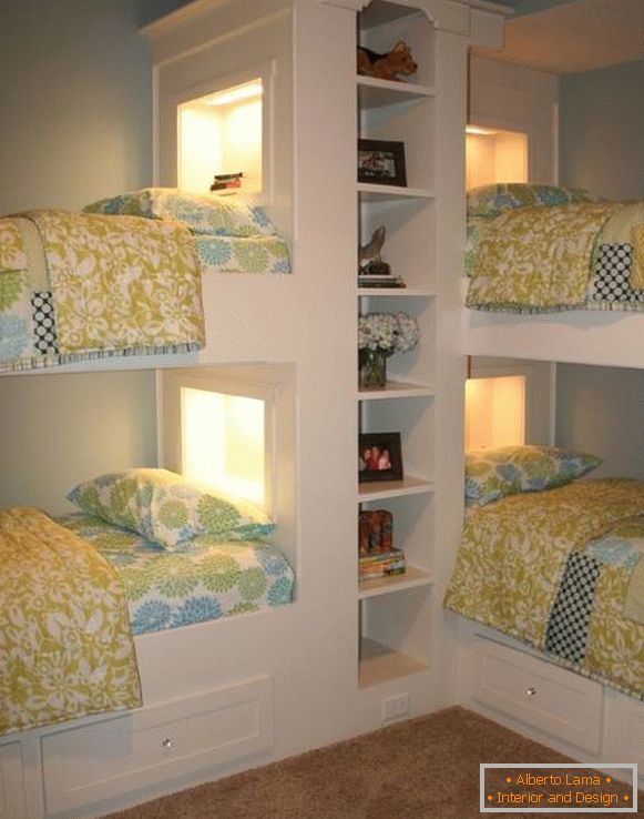 Podświetlane łóżka piętrowe dla dzieci
