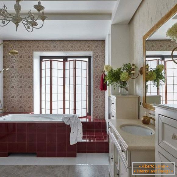 Najpiękniejsze łazienki - luksusowy design w kolorze czerwonym