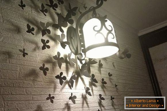 Ciekawe pomysły na dom własnymi rękami - zdjęcie własnej lampy na ścianie