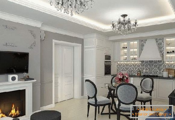 Projekt wnętrza kuchni salonu wynosi 20 m², zdjęcie 31
